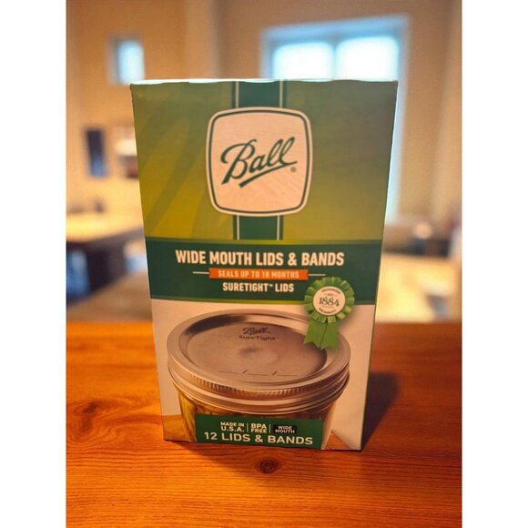 Ball Wide Mouth Lids & Bands BPA Free set of 12 New Sealed - Picture 1 of 6